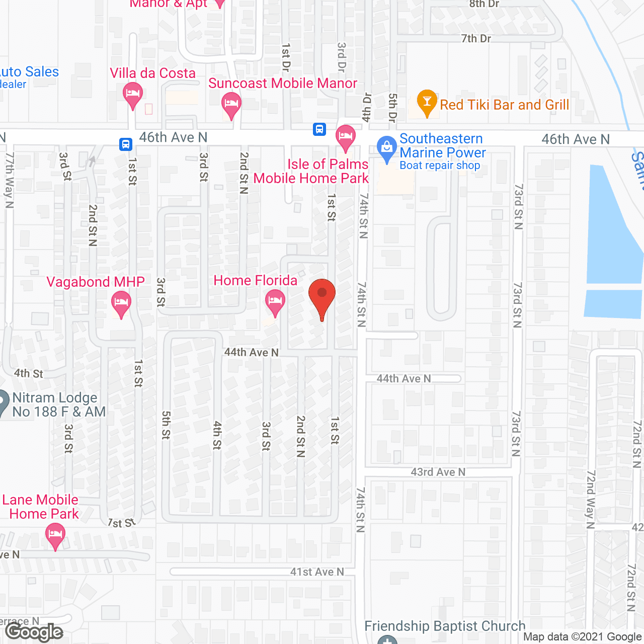 Map of the neighborhood around Isle of Palms Mobile Home Park