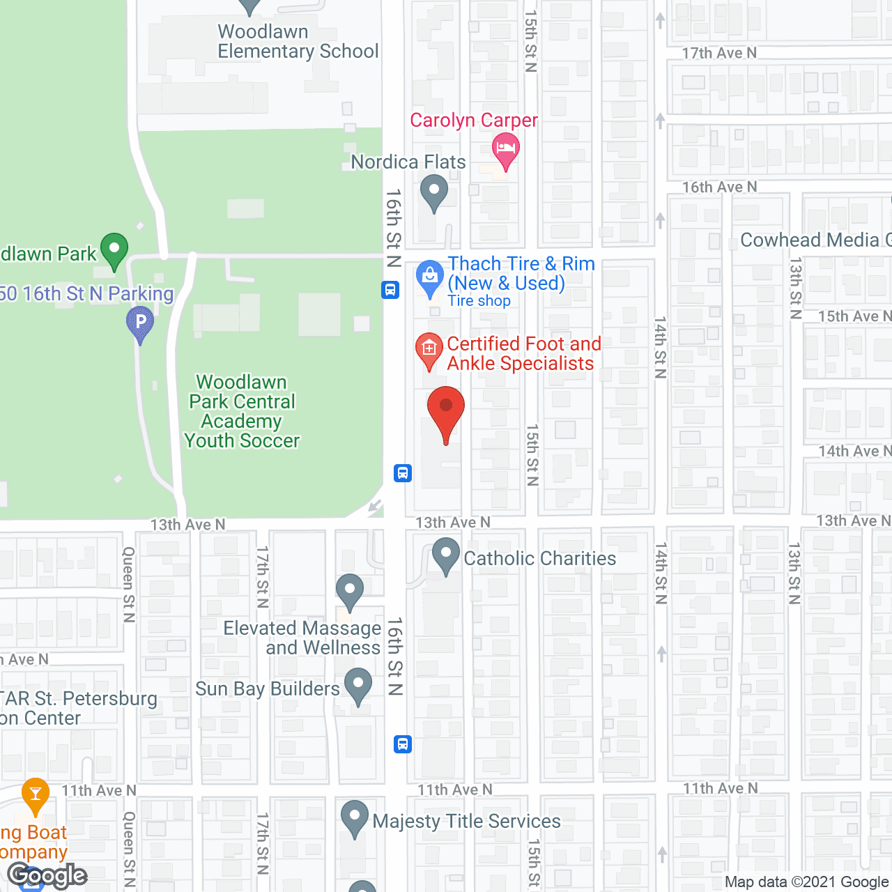 Map of the neighborhood around North Rehabilitation Ctr