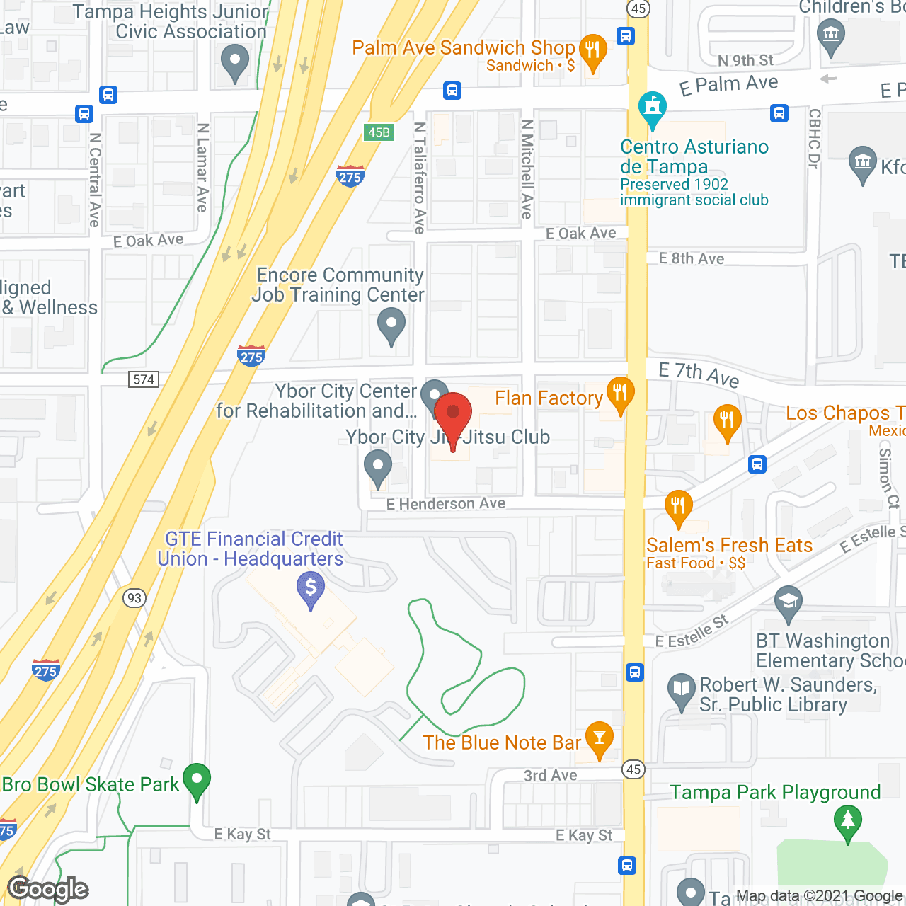 Map of the neighborhood around Ybor City Healthcare & Rehab