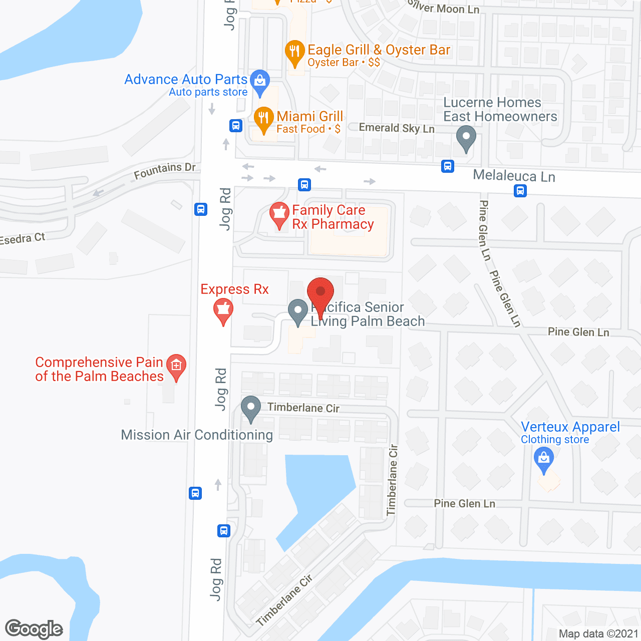 Map of the neighborhood around Pacifica Senior Living Palm Beach
