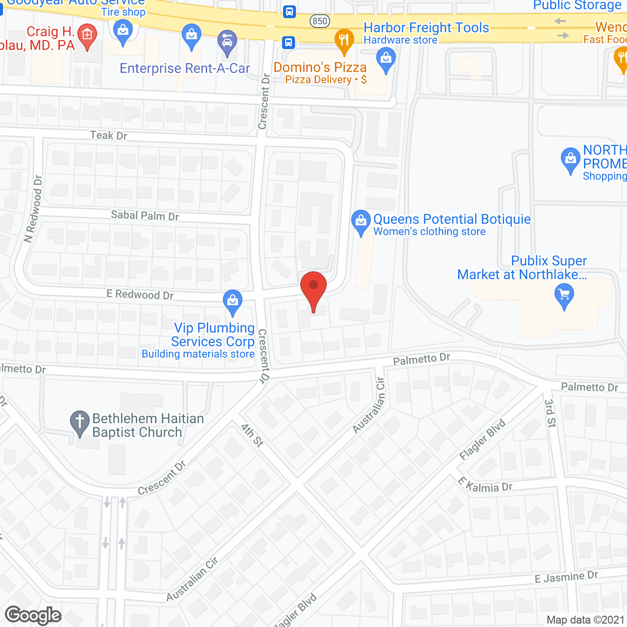Map of the neighborhood around Tropical Garden North