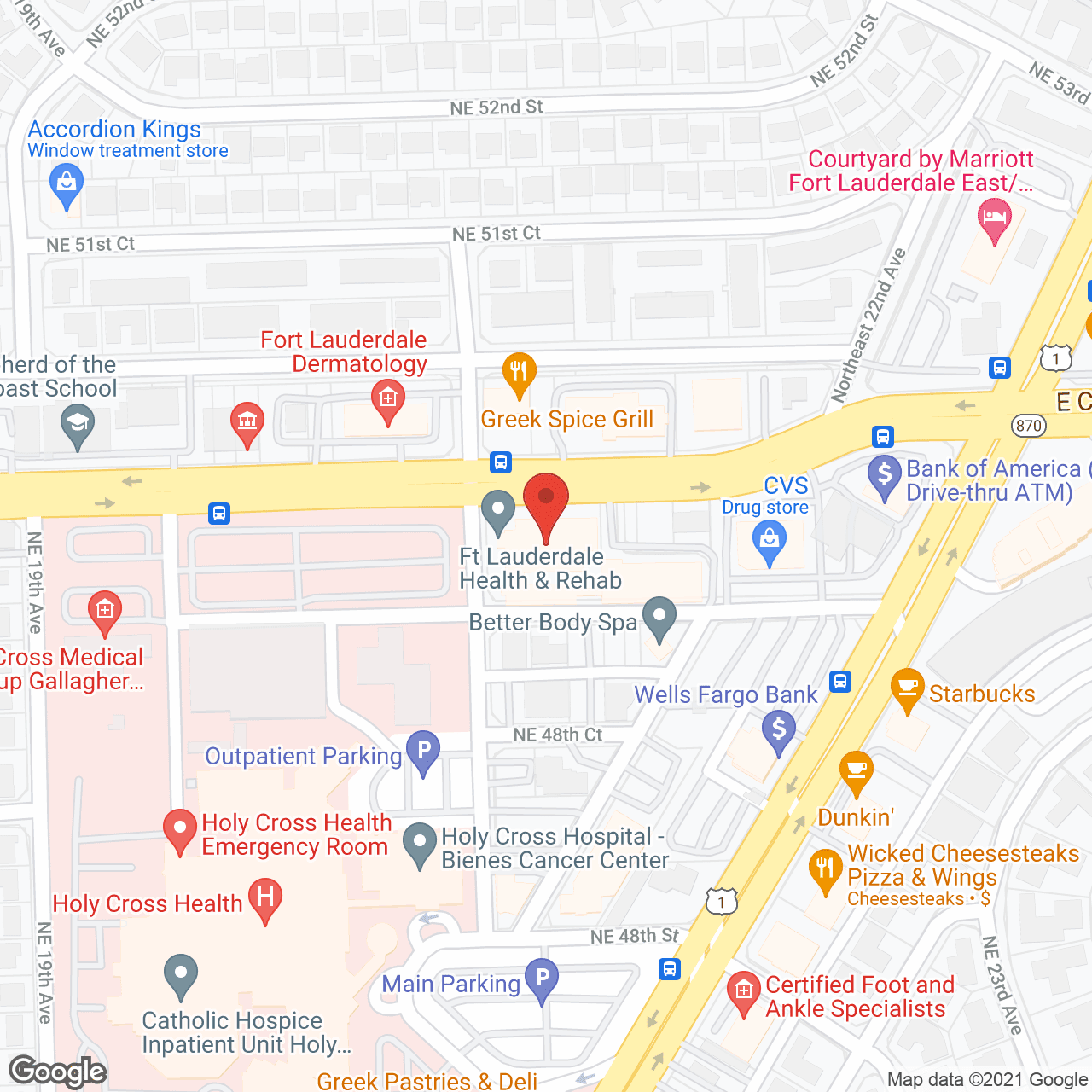 Map of the neighborhood around Fort Lauderdale Health & Rehab