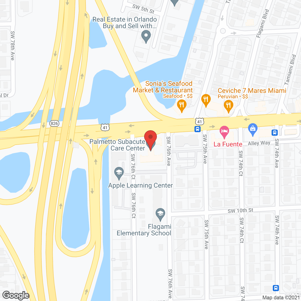Map of the neighborhood around Palmetto Sub-Acute Care Ctr