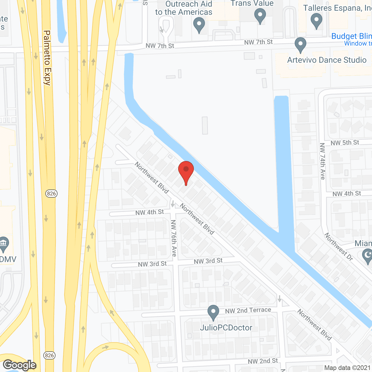 Map of the neighborhood around Lugar de Amor ALF