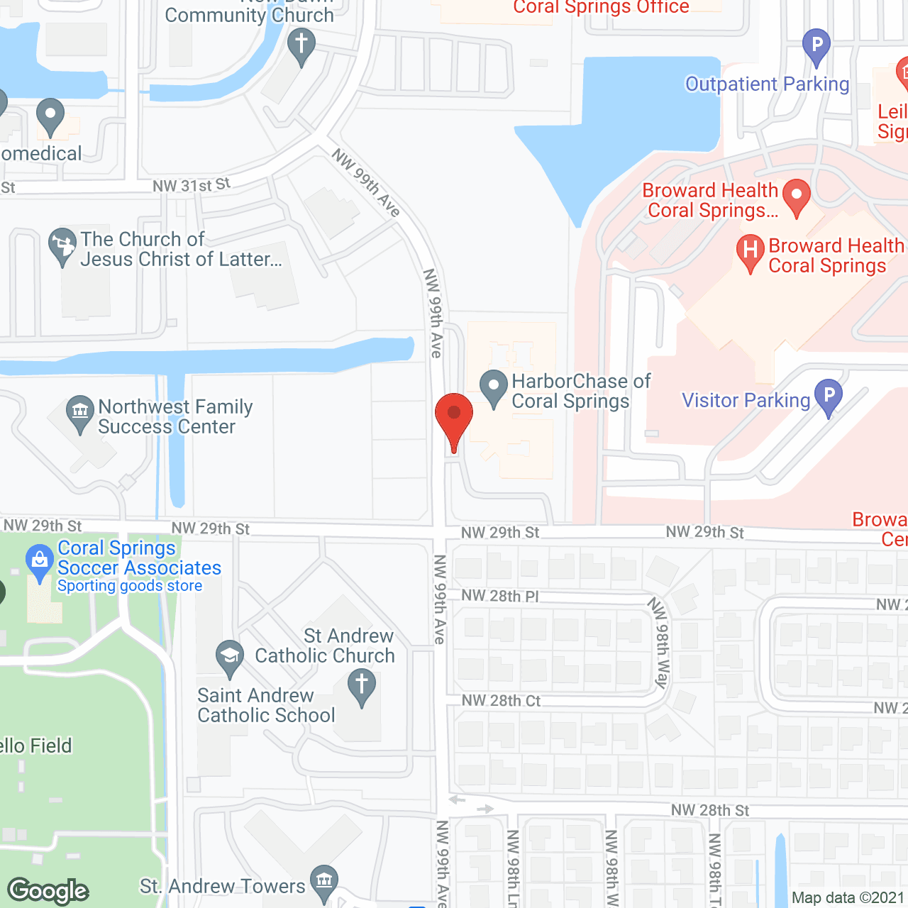 Map of the neighborhood around HarborChase of Coral Springs