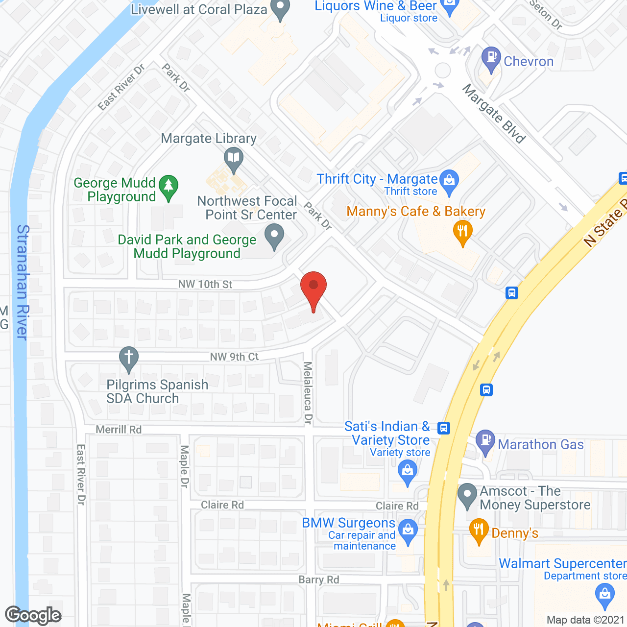Map of the neighborhood around Embassy Retirement Home