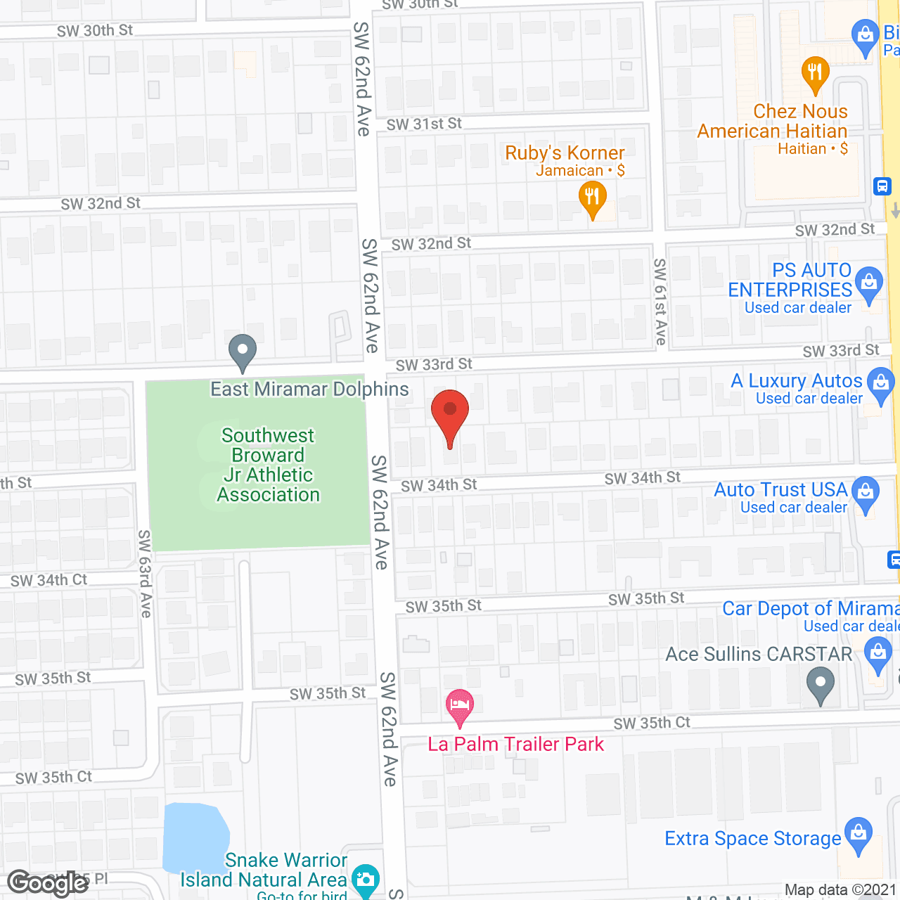 Map of the neighborhood around South Oaks ALH