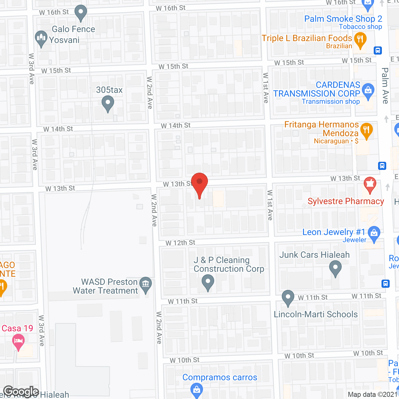 Map of the neighborhood around Sunshine Adult Ctr