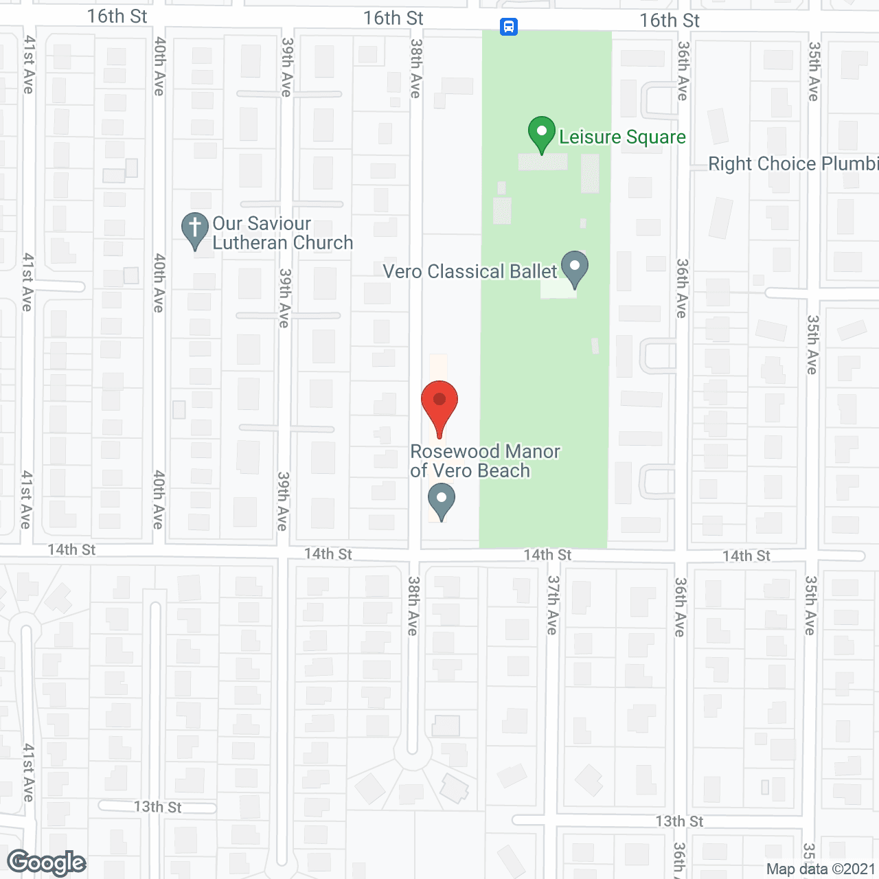 Map of the neighborhood around Rosewood Manor of Vero Beach