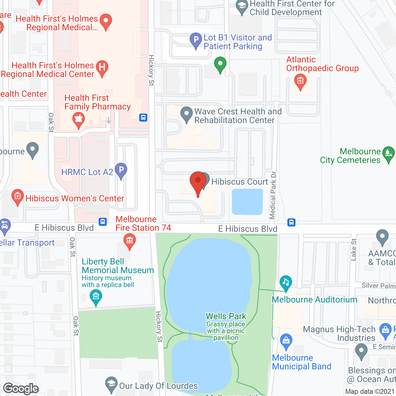 Map of the neighborhood around Hibiscus Court