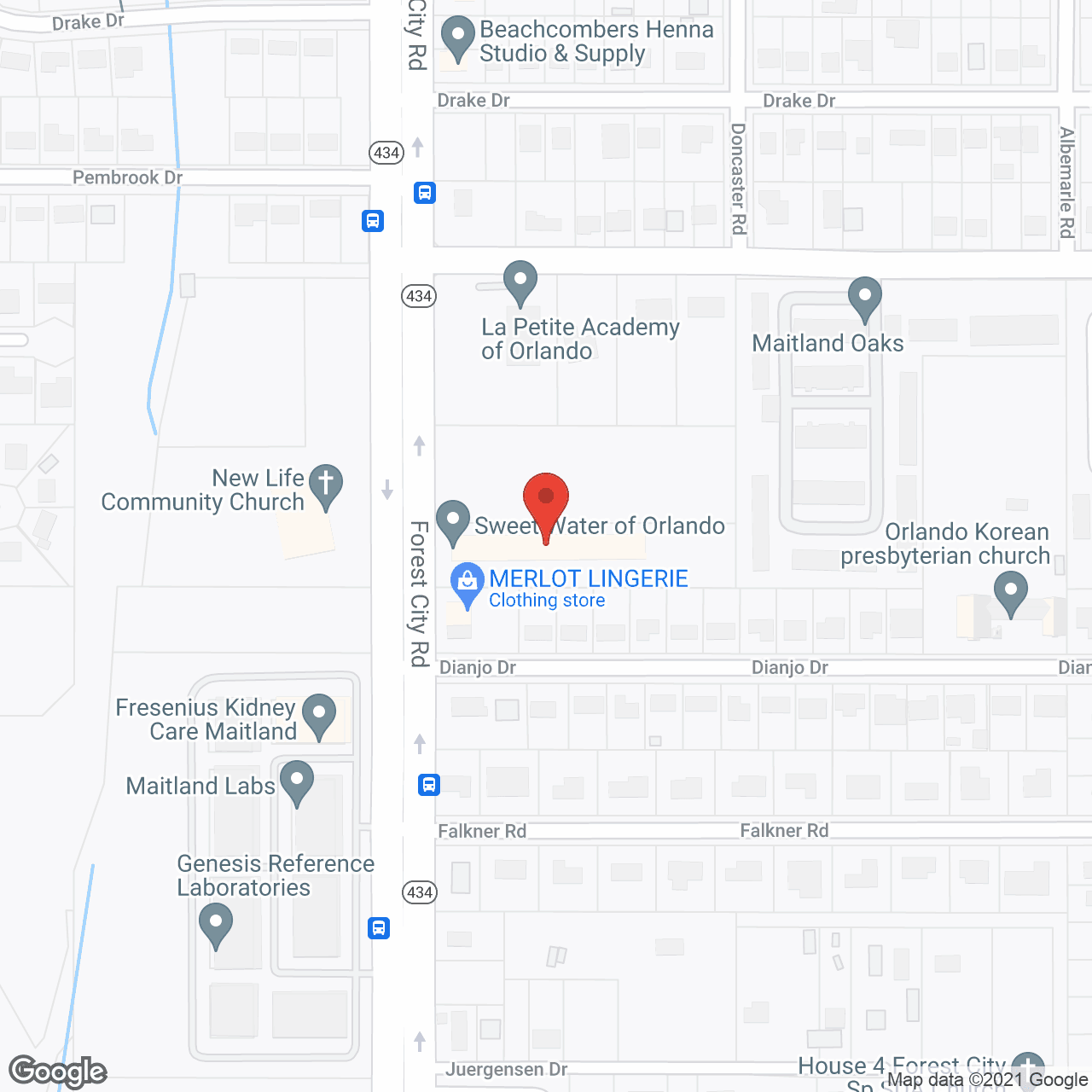 Map of the neighborhood around Green Tree Assisted Living Facility