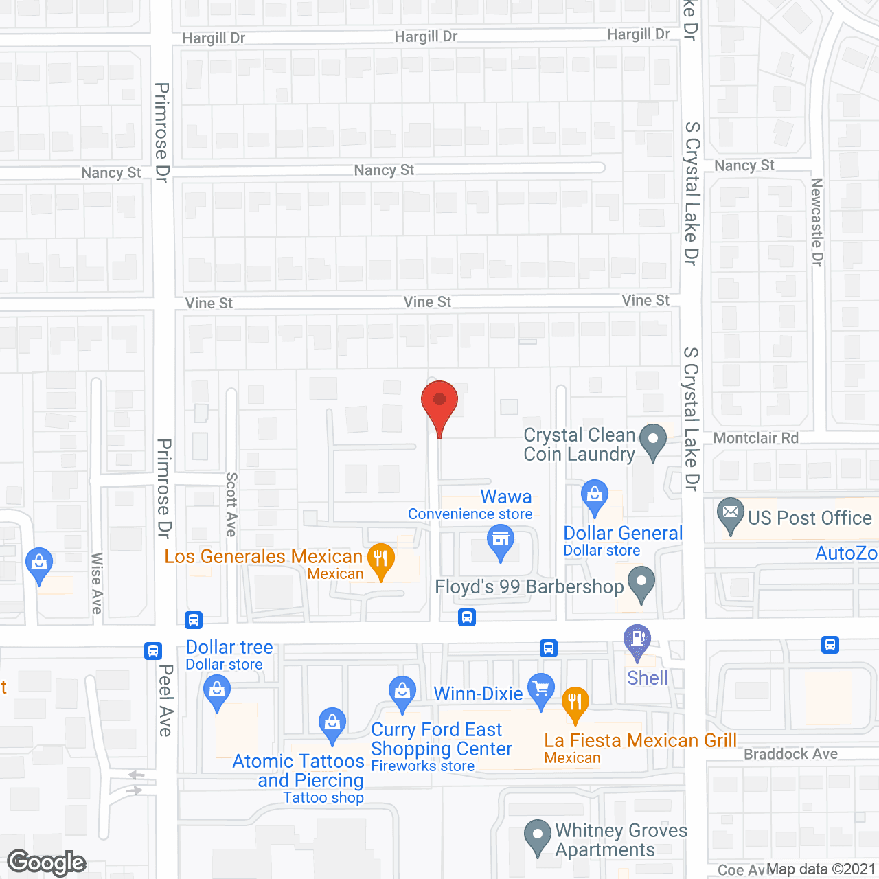 Map of the neighborhood around Harmony Retirement Living