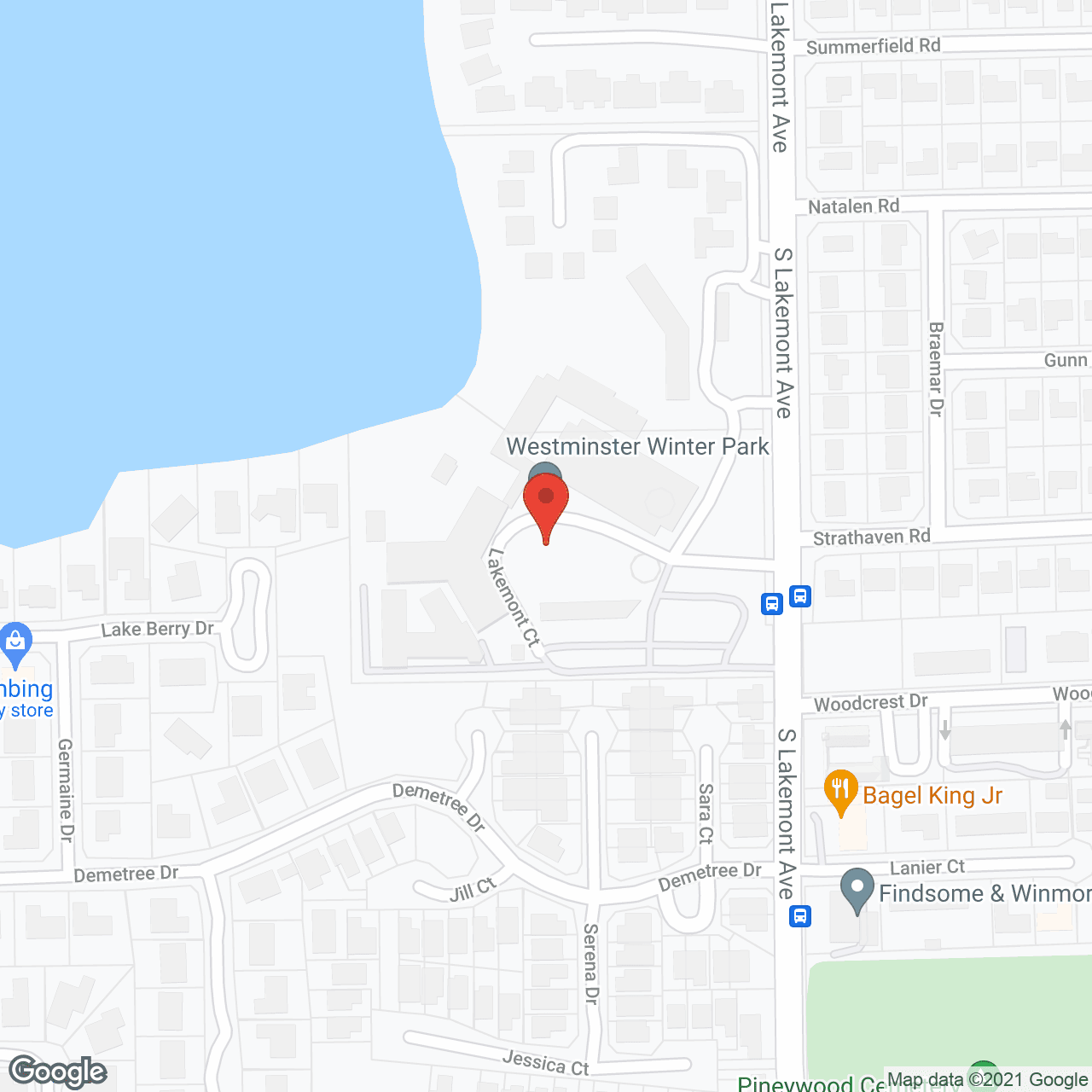 Map of the neighborhood around Westminster Winter Park a CCRC