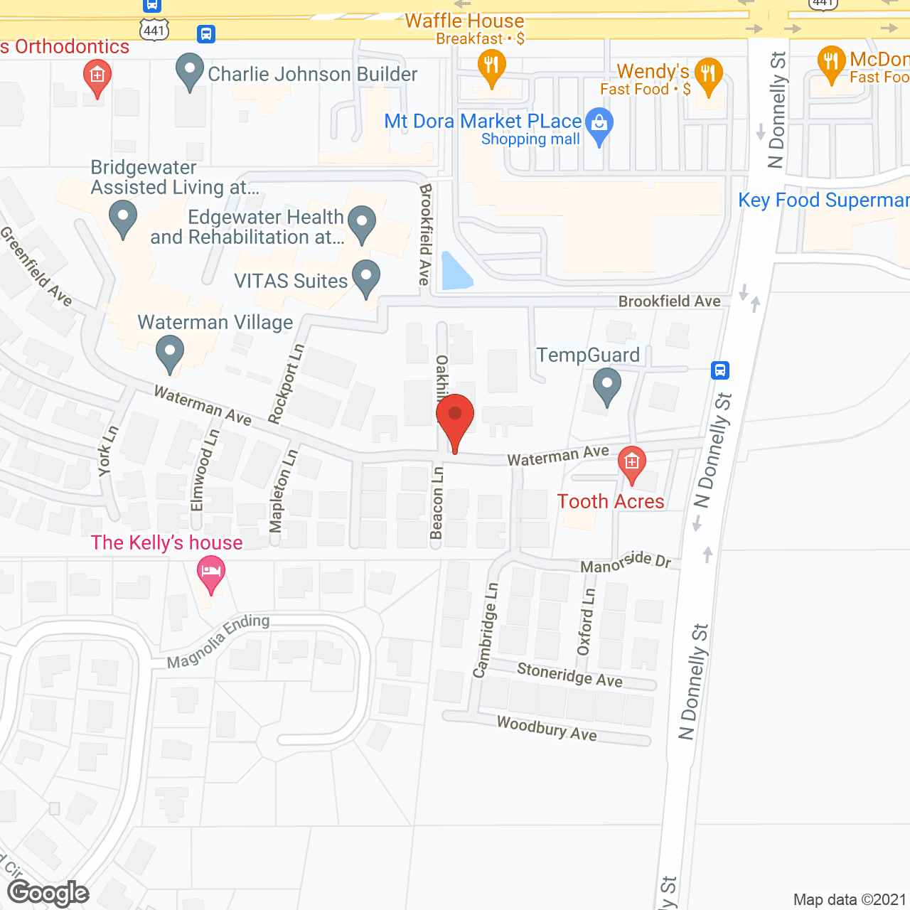 Map of the neighborhood around Waterman Village