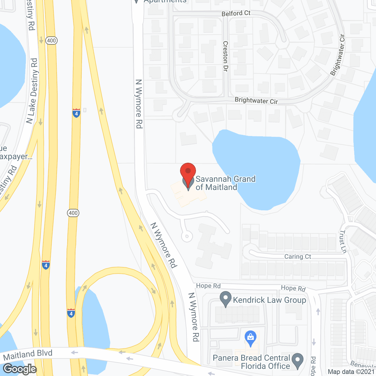 Map of the neighborhood around Ambiance at Maitland