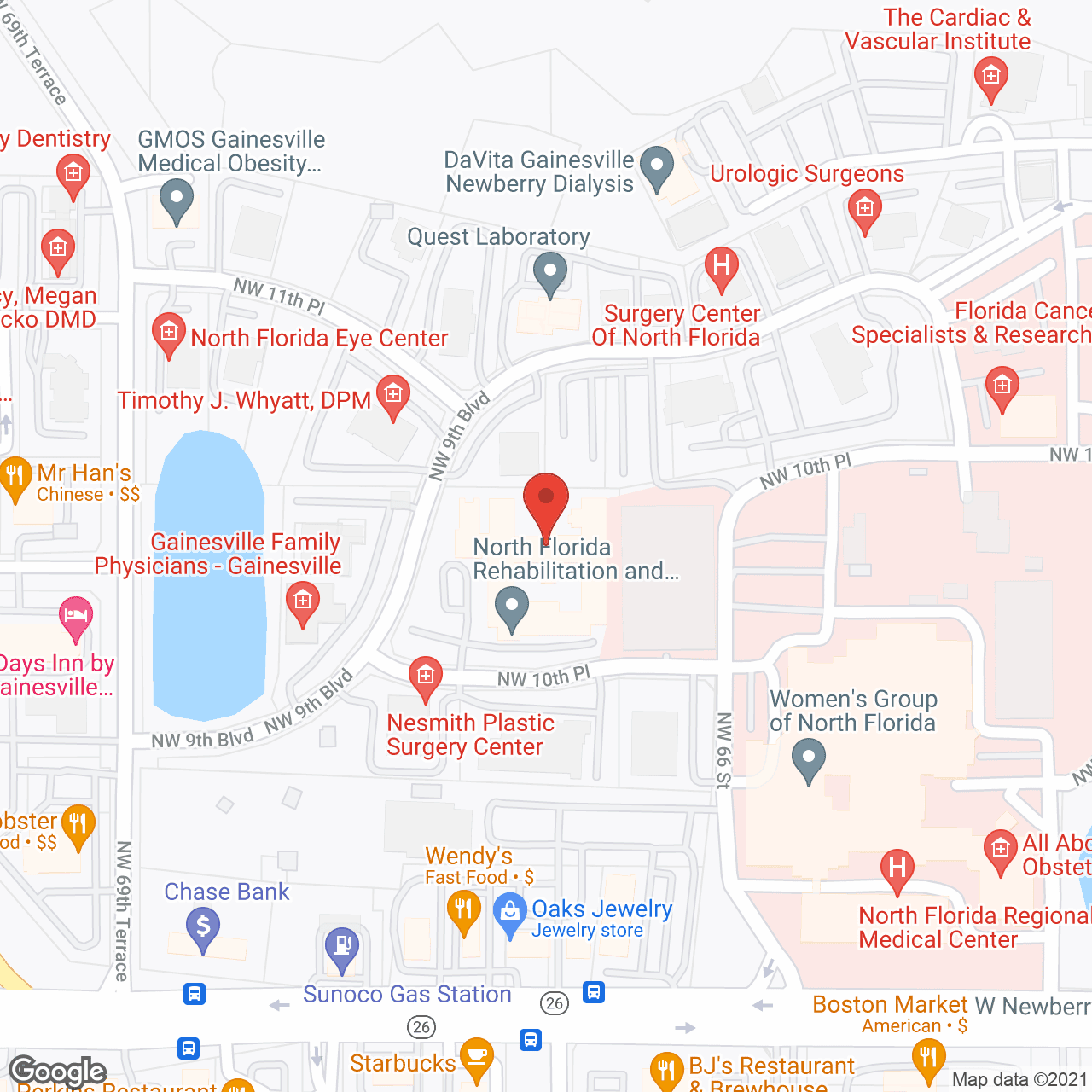 Map of the neighborhood around North Florida Special Care Ctr