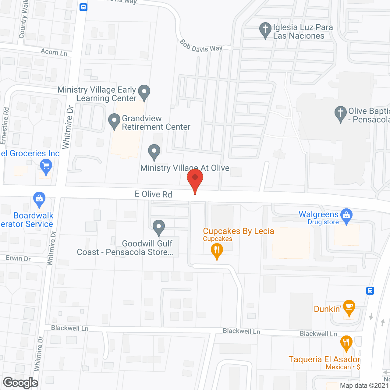Map of the neighborhood around Grandview Retirement Center