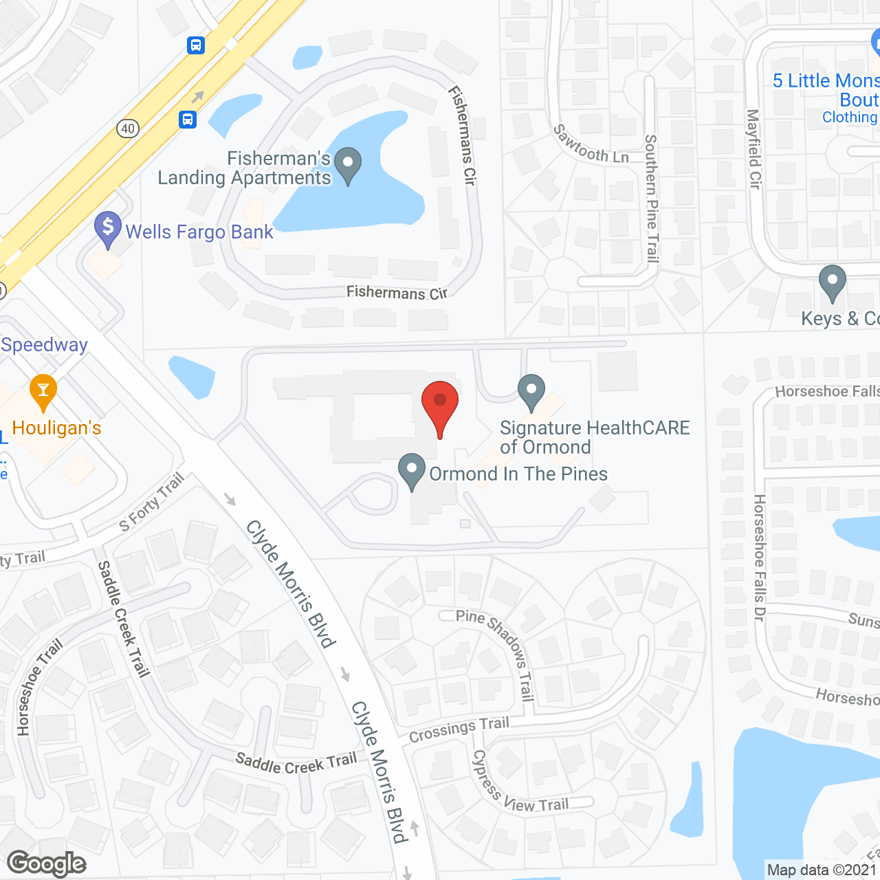Map of the neighborhood around Ormond In The Pines