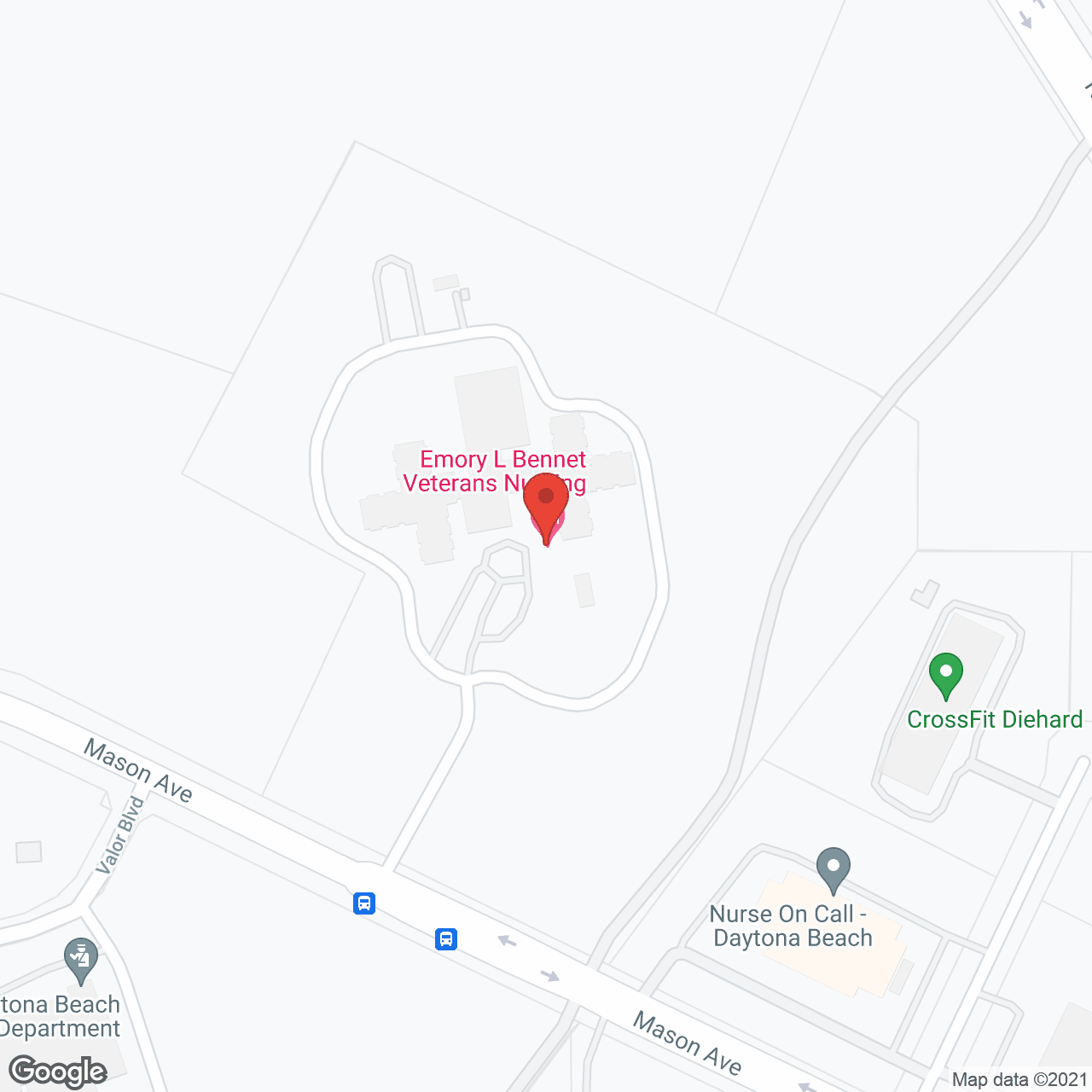 Map of the neighborhood around Veterans' Nursing Home