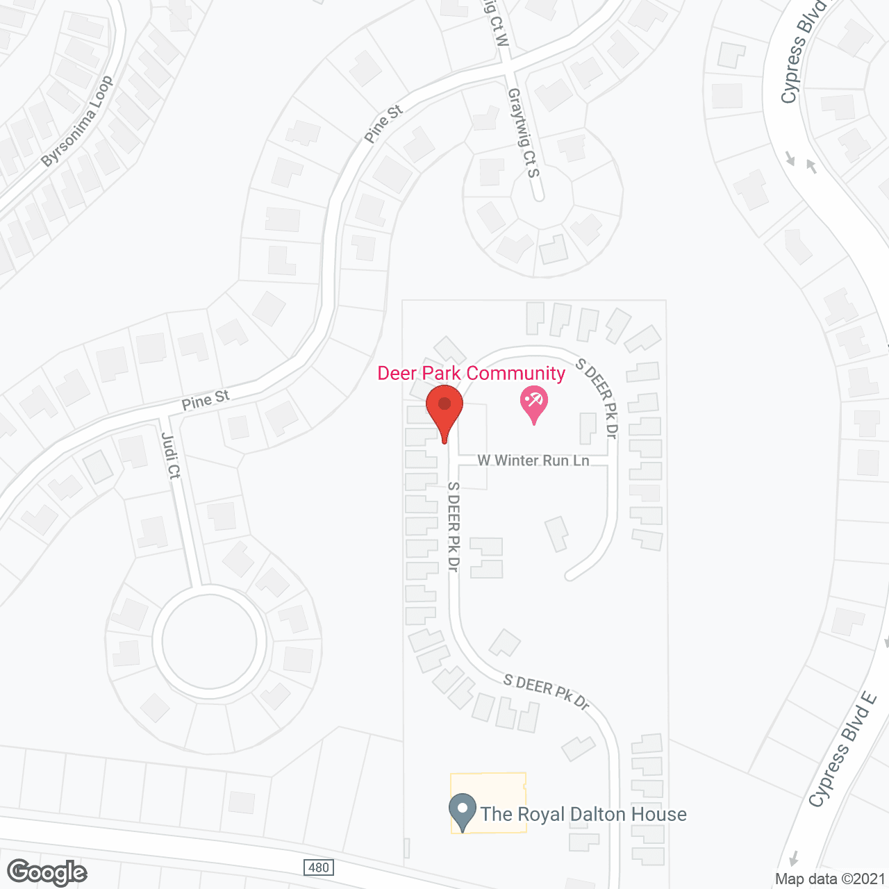 Map of the neighborhood around Royal Dalton House