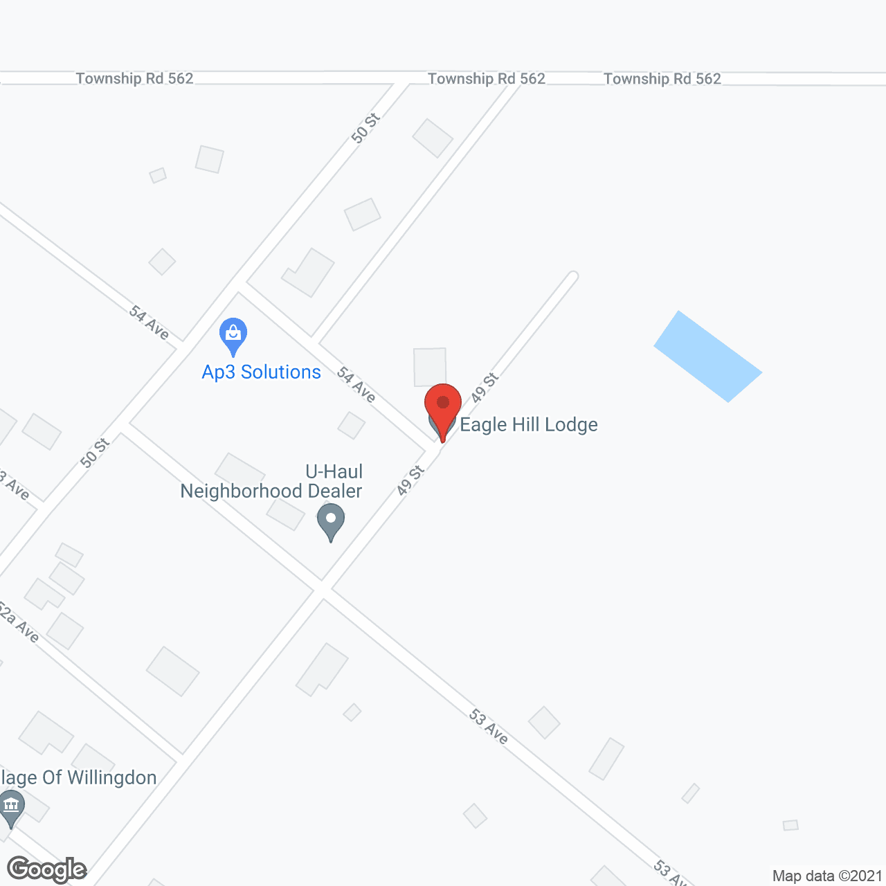 Map of the neighborhood around Eagle Hill Lodge