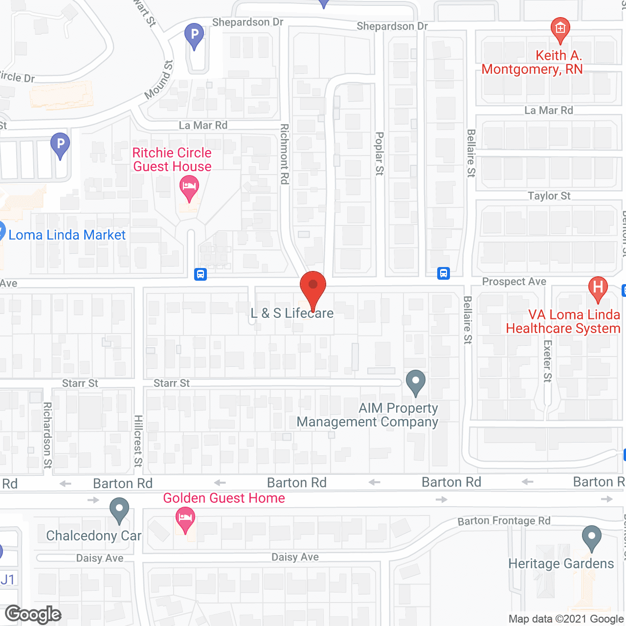 Map of the neighborhood around L and S Lifecare
