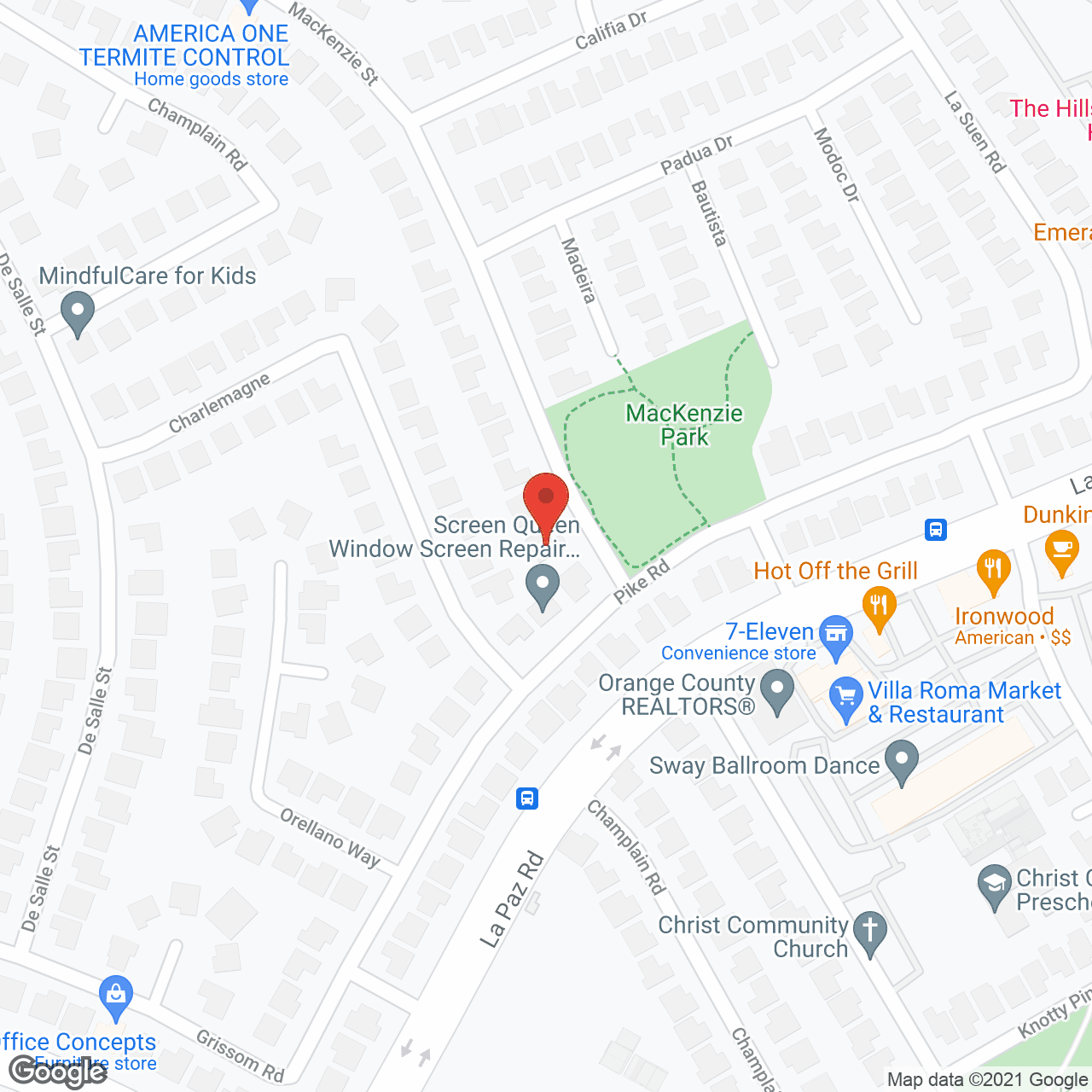 Map of the neighborhood around Comfort Cottages #1