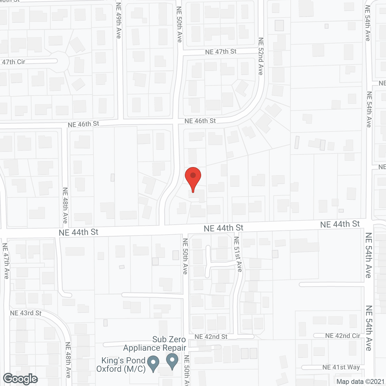 Map of the neighborhood around Tiya's AFH