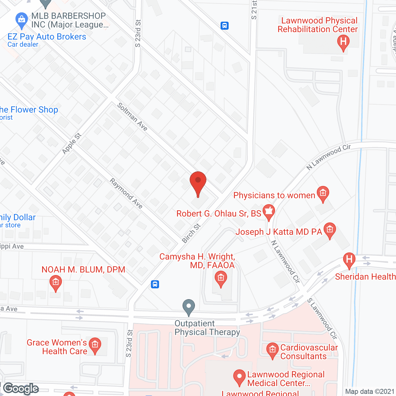 Map of the neighborhood around Academy Assisted Living
